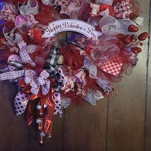 Valentine's Day Red and White Wreath